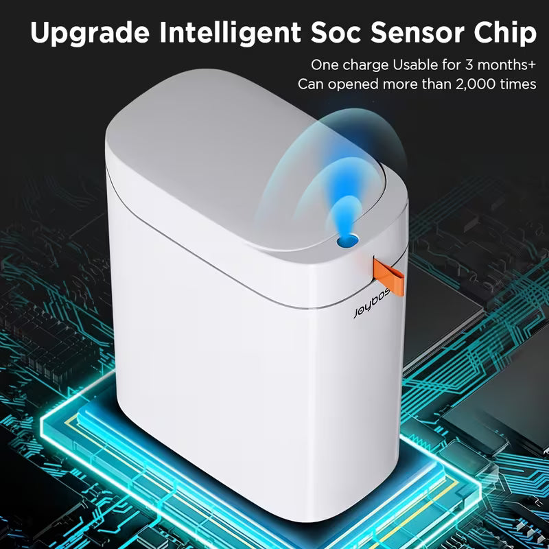 3.5-Gallon Automatic Motion Sensor Trash Can, Type-C Rechargeable Touchless Waste Bin with Auto Bag Sealing, for Bathroom, Bedroom, Kitchen & Office