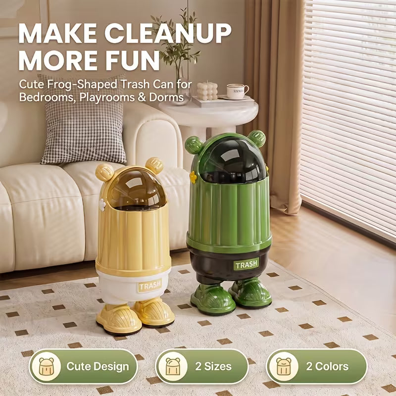 Cute Ear Covered Trash Can with Locking Lid