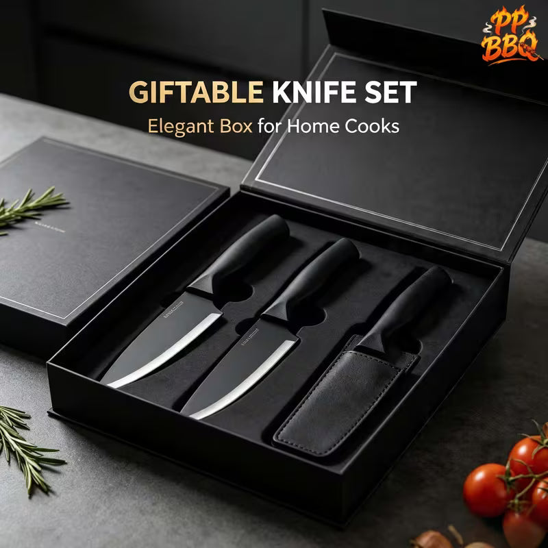 15-Piece Stainless Steel Kitchen Knife Set with Knife Block & Built-In Sharpener