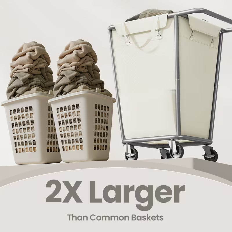 130L Rolling Laundry Hamper with Removable Bag