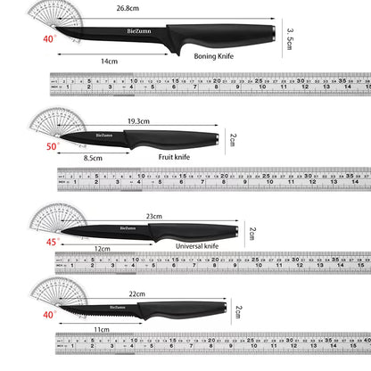 15-Piece Stainless Steel Kitchen Knife Set with Knife Block & Built-In Sharpener