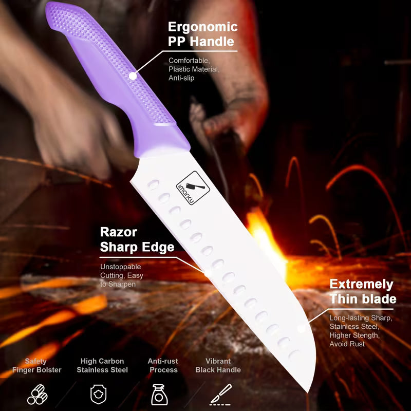 14-Piece Kitchen Knife Set with Block & Built-In Sharpener