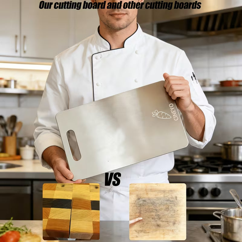 4-Piece Titanium Cutting Board Set with Storage Stand