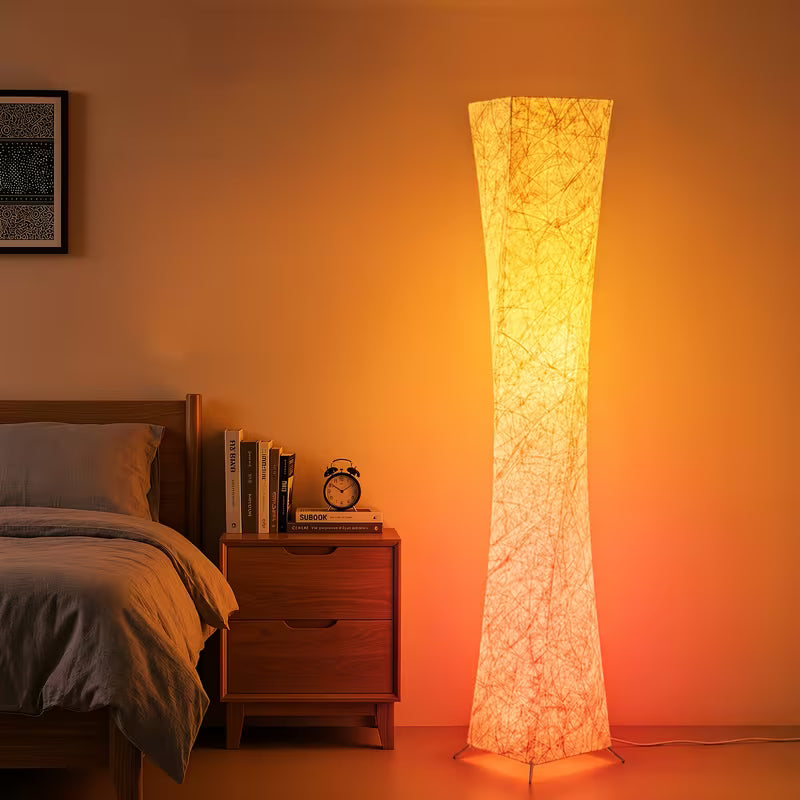 Smart RGB LED Floor Lamp with Fabric Shade