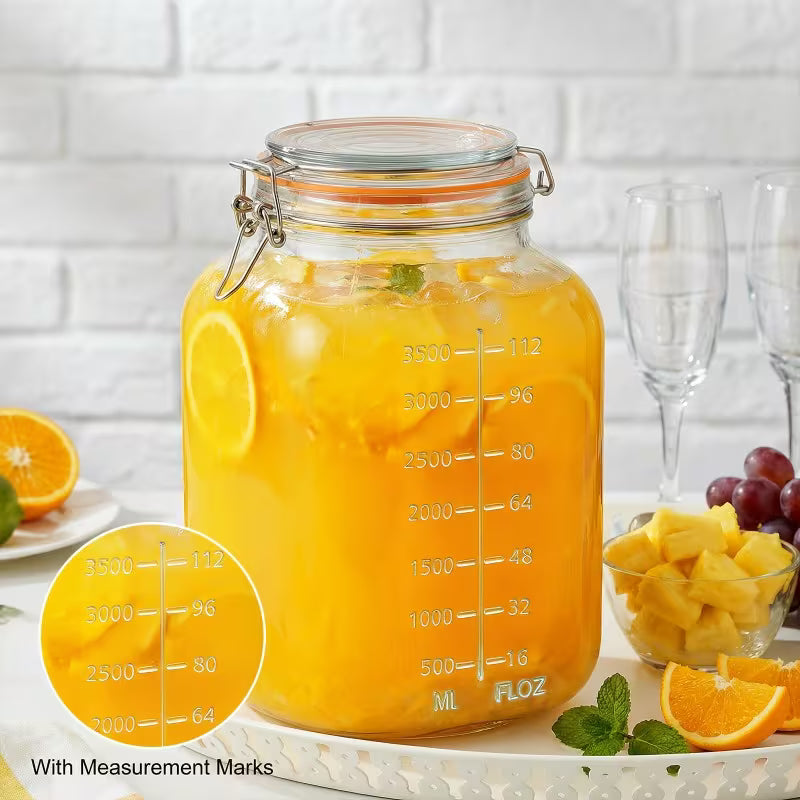 5-Piece Glass Storage Jar Set – Airtight Containers with Lids & Spoons