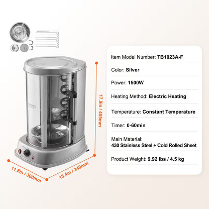 Stainless Steel Shawarma Grill Machine – Vertical Gyro Rotisserie Doner