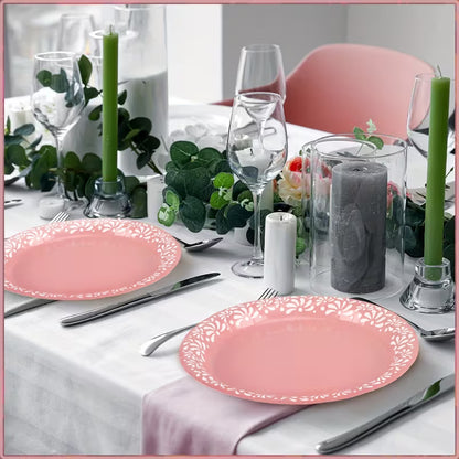 100-Piece 9-Inch Pink Cielito Lindo Mexican Paper Plates – Talavera-Inspired Party Tableware