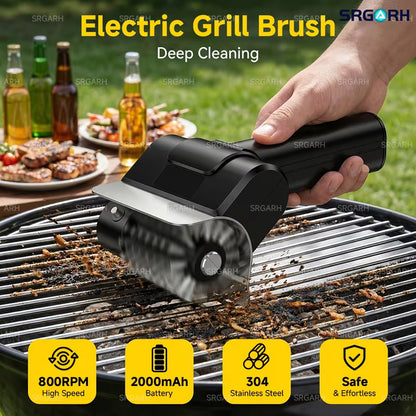 Cordless Electric Grill Brush – Rechargeable BBQ Grill Cleaner