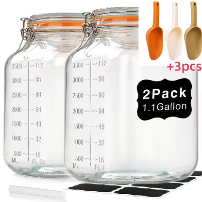 5-Piece Glass Storage Jar Set – Airtight Containers with Lids & Spoons