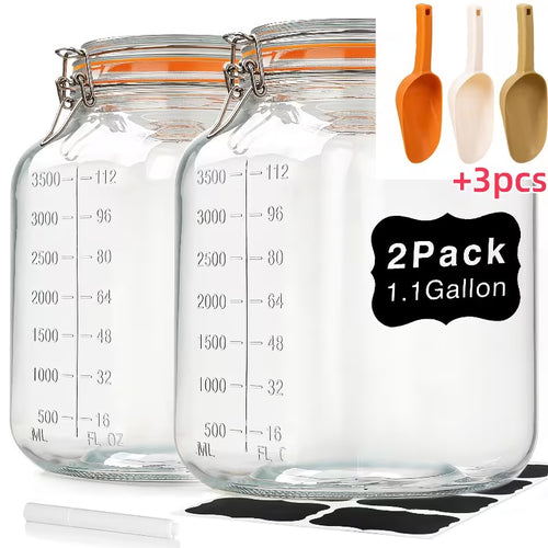 5-Piece Glass Storage Jar Set – Airtight Containers with Lids & Spoons