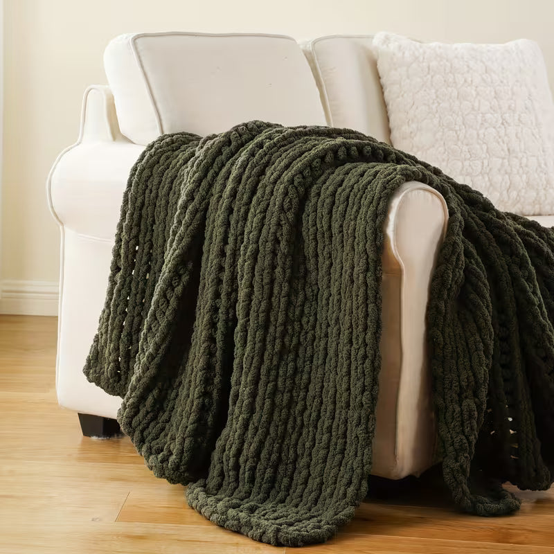 50 × 60 Inch Chunky Chenille Throw Blanket