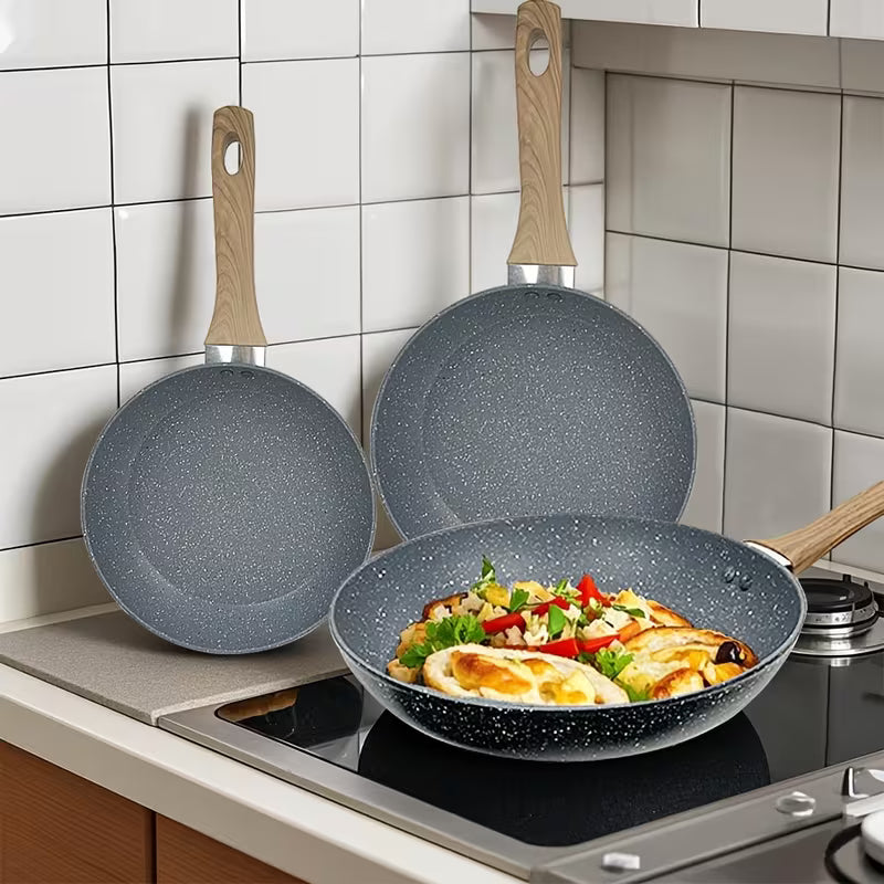 3-Piece Nonstick Frying Pan Set – 7, 9.5 & 11 Inch – Induction Compatible