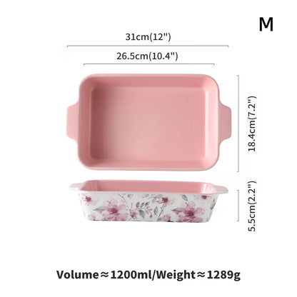3-Piece Hand-Painted Ceramic Baking Dish Set