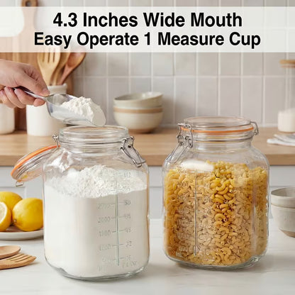 5-Piece Glass Storage Jar Set – Airtight Containers with Lids & Spoons