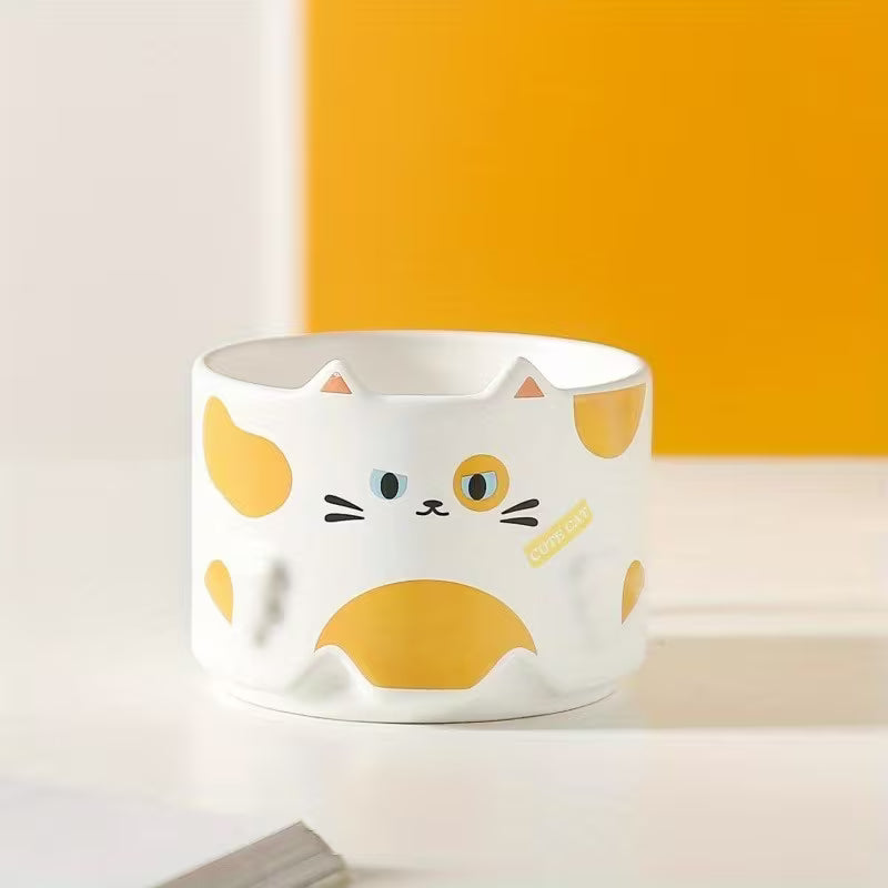 Cute Cat Ceramic Stackable Mug