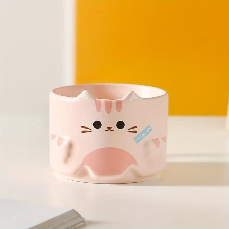 Cute Cat Ceramic Stackable Mug