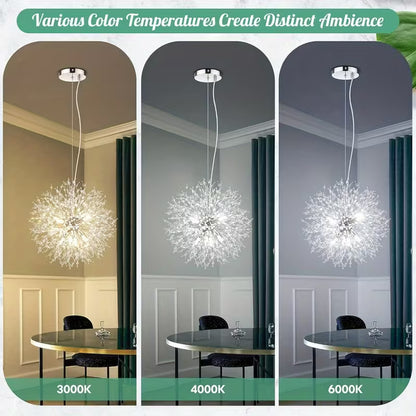 Modern Crystal Firework Chandelier – 8-Light Chrome Semi-Flush Mount Ceiling Light