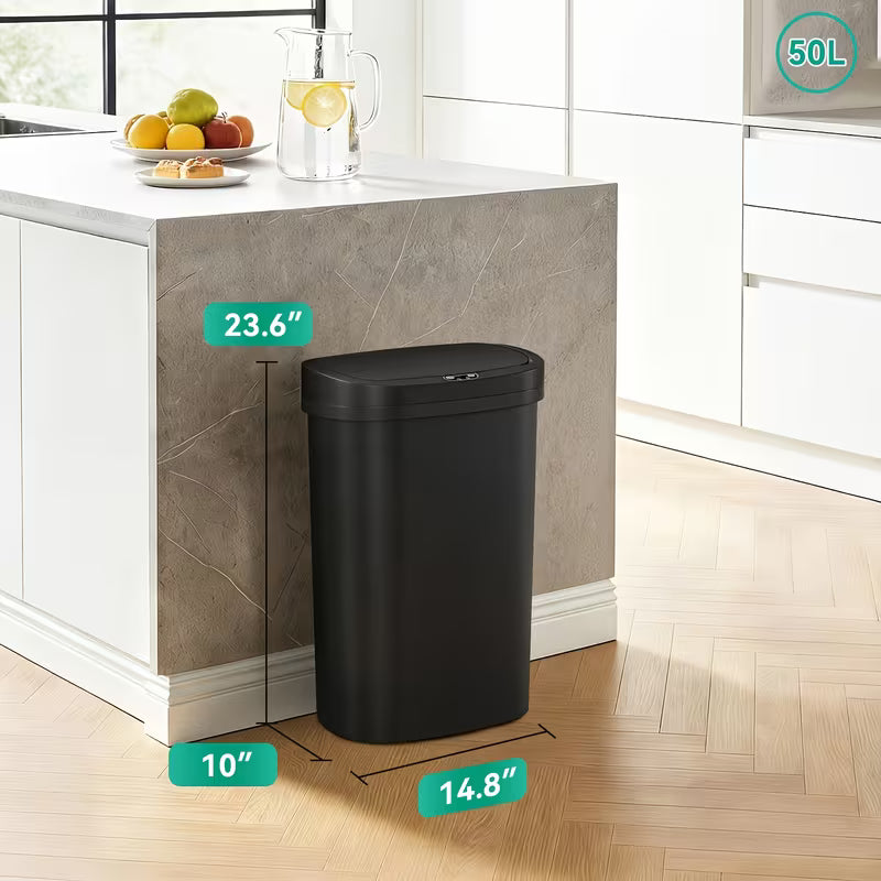 50L Touchless Motion Sensor Trash Can, Automatic Hands-Free Garbage Bin for Kitchen, Office, Bedroom & Living Room