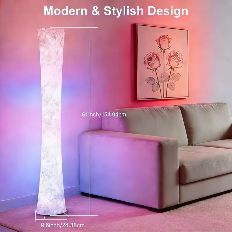 Smart RGB LED Floor Lamp with Fabric Shade