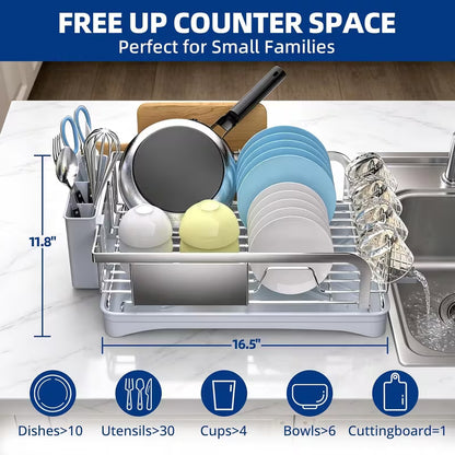 304 Stainless Steel Dish Drying Rack for Kitchen Countertop