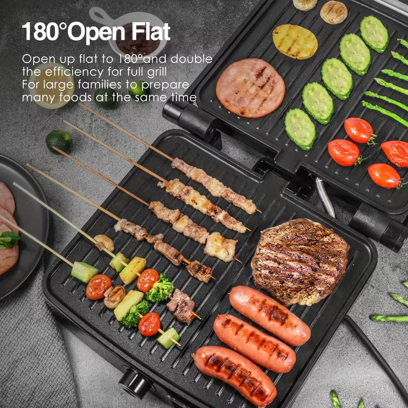 1200W Panini Press & Indoor Grill – 4-Slice Non-Stick Sandwich Maker