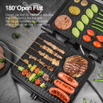 1200W Panini Press & Indoor Grill – 4-Slice Non-Stick Sandwich Maker