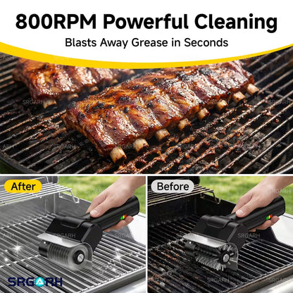 Cordless Electric Grill Brush – Rechargeable BBQ Grill Cleaner