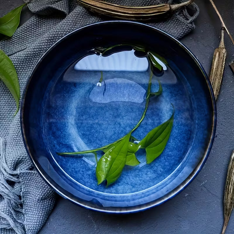 2-Piece Extra Large Ceramic Bowls – 2400ml Deep Blue Serving & Ramen Bowls