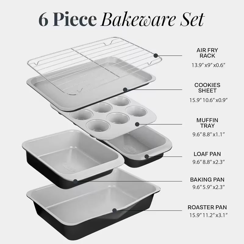 6-Piece Stackable Nonstick Baking Pans Set Bake More. Store Smarter. Save Space.