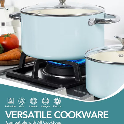 8-Piece Ceramic Nonstick Cookware Set