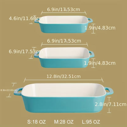 Rectangular Porcelain Bakeware Dish – 12.8 × 8.9 Inch