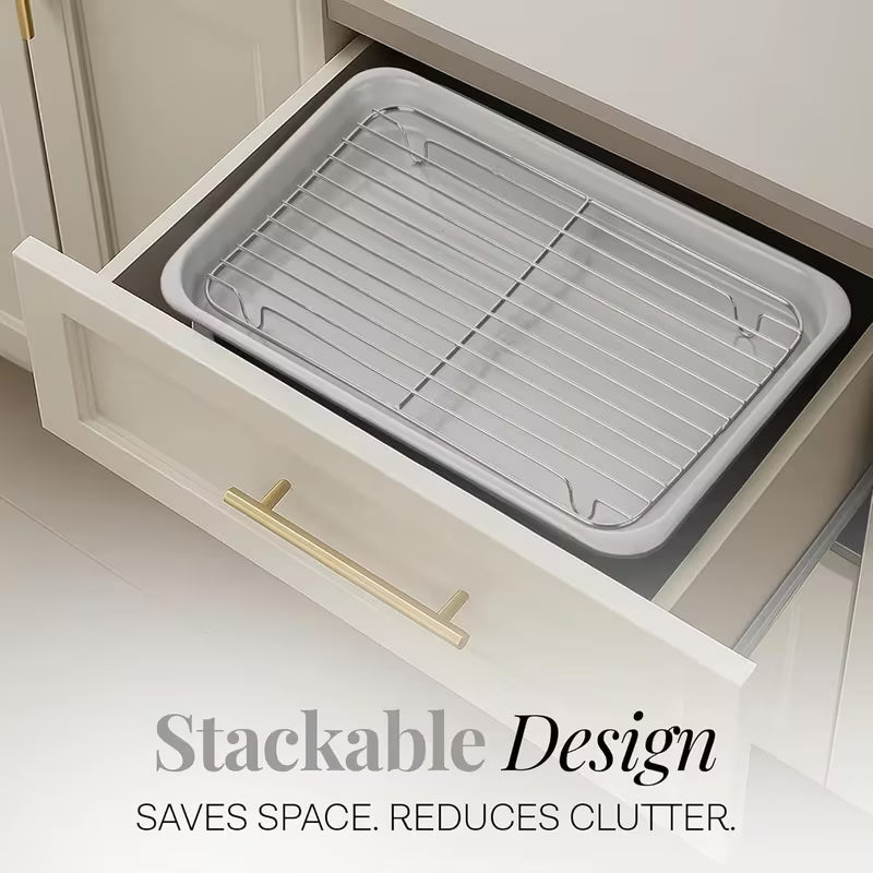 6-Piece Stackable Nonstick Baking Pans Set Bake More. Store Smarter. Save Space.