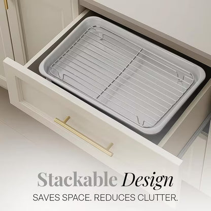 6-Piece Stackable Nonstick Baking Pans Set Bake More. Store Smarter. Save Space.