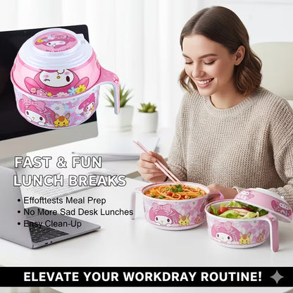 Ramen Bowl with Lid – Reusable Instant Noodle, Soup, Cereal & Salad Bowl