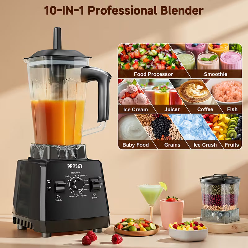 Professional Countertop Blender & Food Processor – 2400W, 25,000 RPM, 68 oz