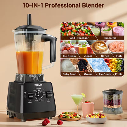 Professional Countertop Blender & Food Processor – 2400W, 25,000 RPM, 68 oz