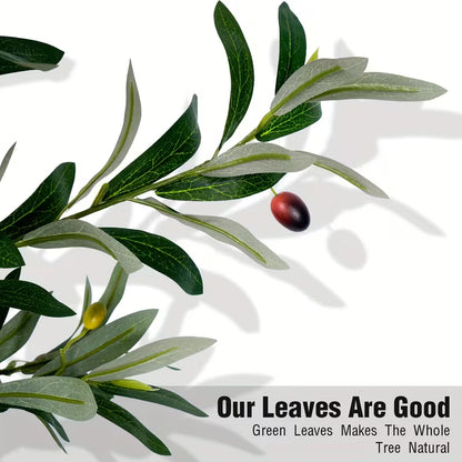 5/6/7 Ft Artificial Olive Tree with Realistic Leaves & Fruits, Multi-Trunk Potted Plant for Home Decor