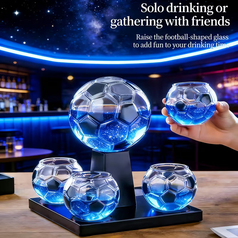 Black Football Whiskey Decanter Set with 4 Glasses