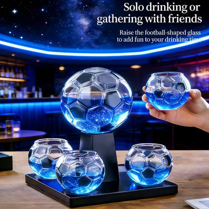 Black Football Whiskey Decanter Set with 4 Glasses