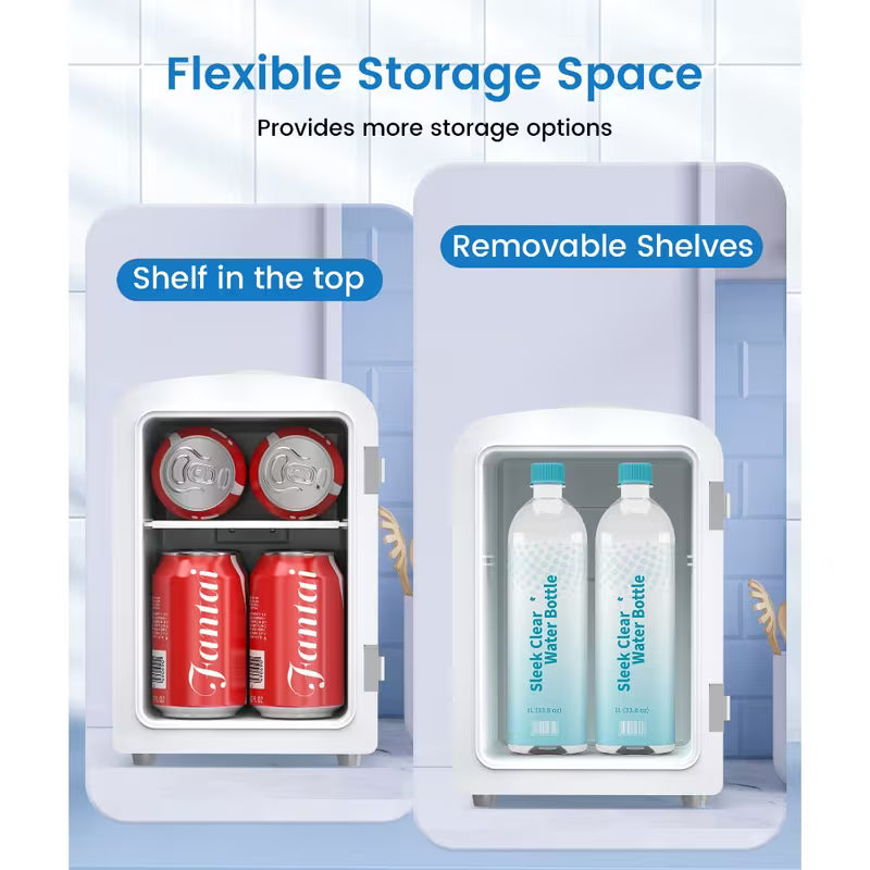 4L Skincare Mini Fridge with Dimmable LED Mirror
