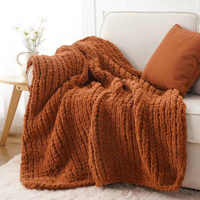 50 × 60 Inch Chunky Chenille Throw Blanket