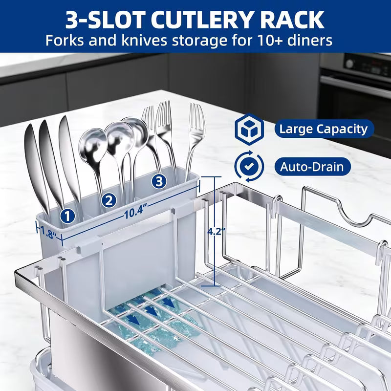304 Stainless Steel Dish Drying Rack for Kitchen Countertop