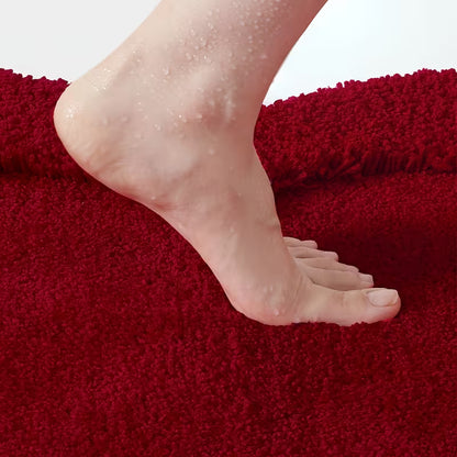 Soft Plush Bath Mat with Non-Slip TPR Backing