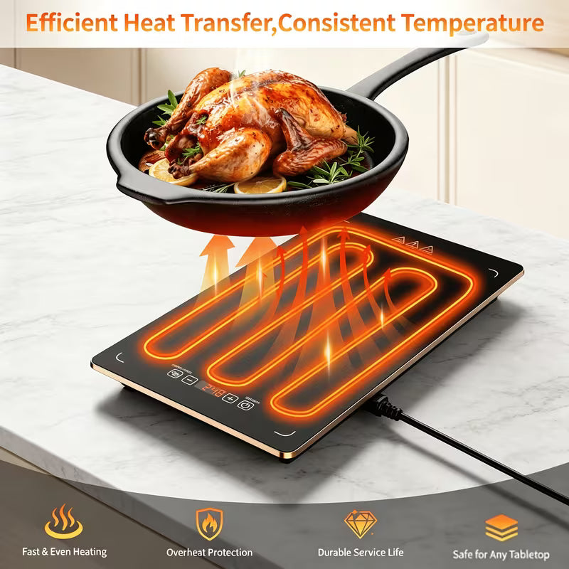 4-in-1 Electric Food Warmer Mat with Temperature Control & Timer