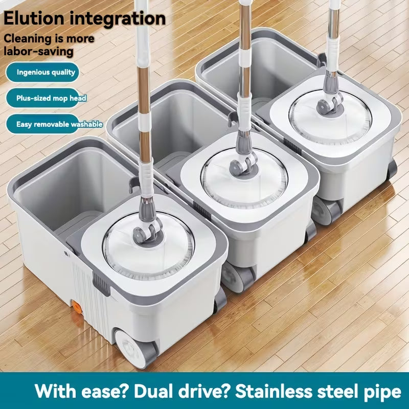 360° Spin Mop and Bucket Set with 4 Microfiber Mop Heads