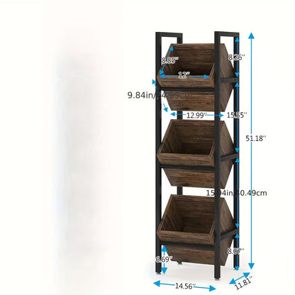 Multifunctional Vertical Storage Rack – Space-Saving Freestanding Organizer for Kitchen, Bathroom & Living Room