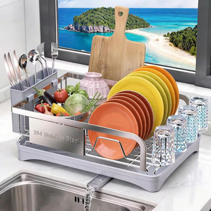 304 Stainless Steel Dish Drying Rack for Kitchen Countertop