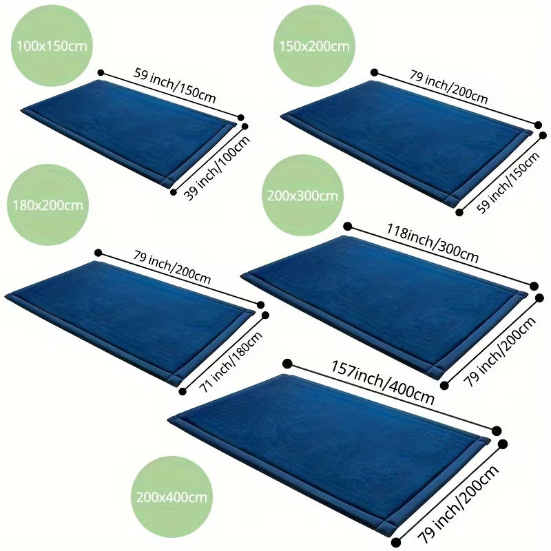 3CM Thick Coral Velvet Tatami Floor Mat, Soft Padded Japanese-Style Rug for Kids’ Playroom & Living Room