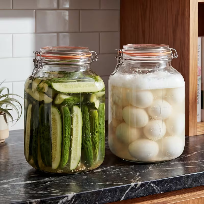 5-Piece Glass Storage Jar Set – Airtight Containers with Lids & Spoons