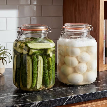5-Piece Glass Storage Jar Set – Airtight Containers with Lids & Spoons